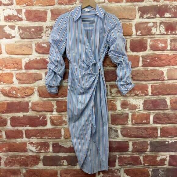 Veronica Beard Afton Dress Women's 00 Blue Multicolor Striped Casual Career Midi - Picture 1 of 9